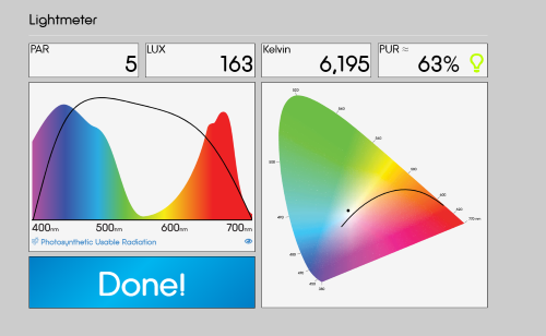 How to use the light meter function the GUI